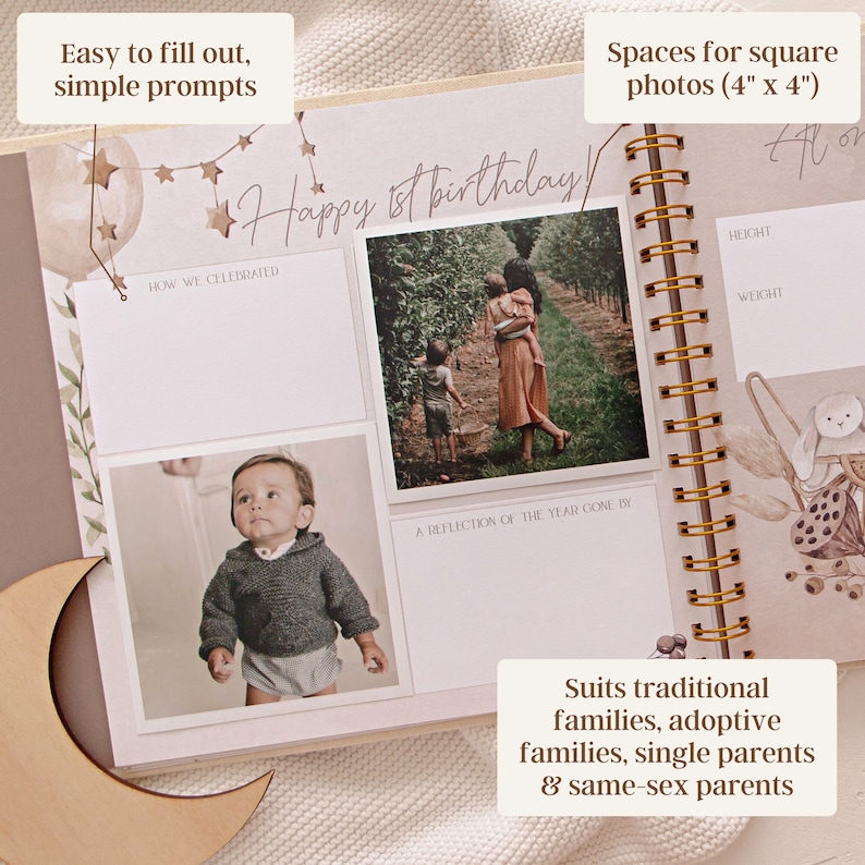 Baby Memory Book Photo Keepsake to Record Milestones & Firsts image 4