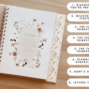 Pregnancy Journal Pregnancy Planner Gift for Expectant Mother, Floral Pregnancy Record Book 画像 3