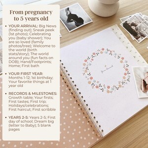 Baby Memory Book Photo Keepsake to Record Milestones & Firsts for Baby Girl image 3