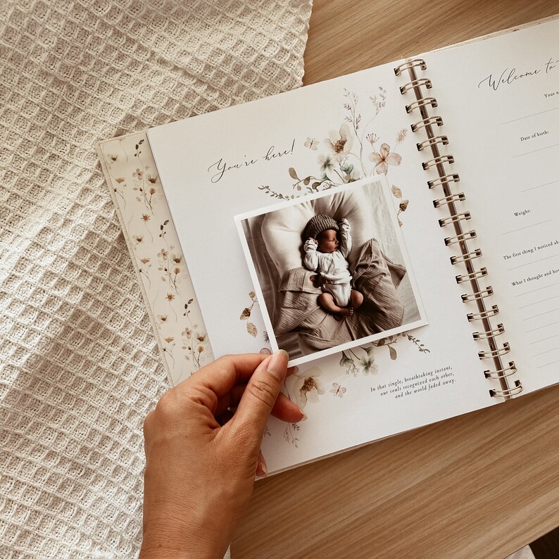 Pregnancy Journal Pregnancy Planner Gift for Expectant Mother, Floral Pregnancy Record Book image 5