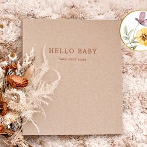 Peachly Floral Baby Memory Book (AU) - Photo Keepsake to Record Milestones & Firsts for Baby Girl