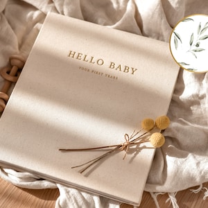 Peachly Unisex Baby Memory Book (USA) - Photo Keepsake to Record Milestones & Firsts Gender Neutral