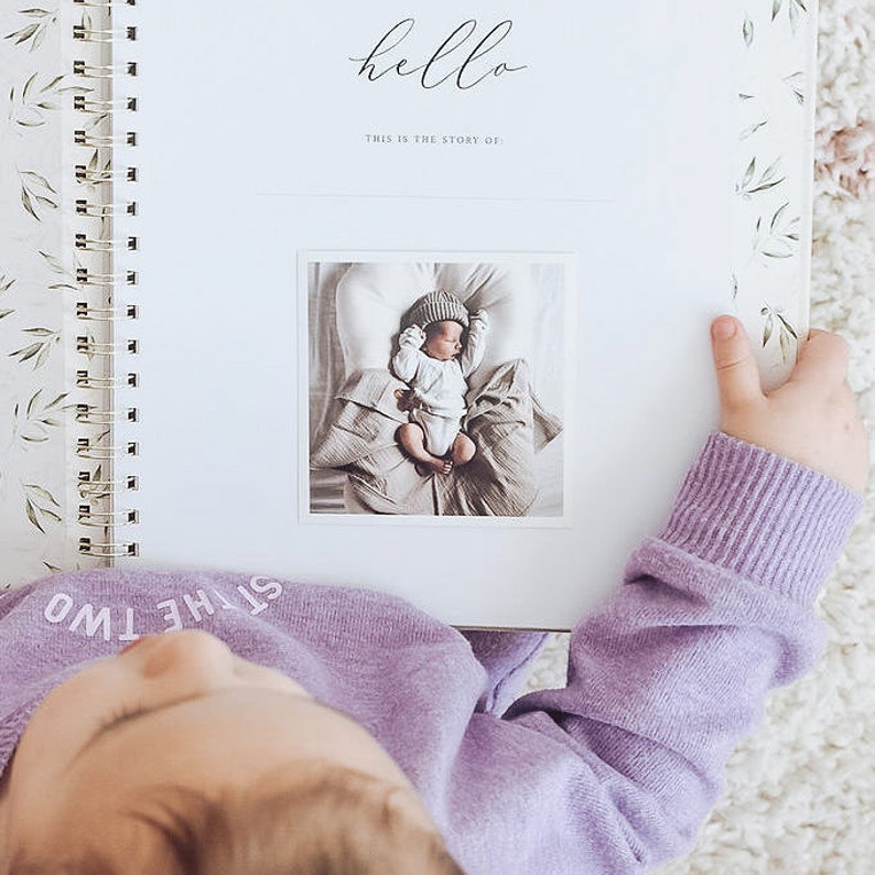 Unisex Baby Memory Book Photo Keepsake to Record Milestones & Firsts Gender Neutral image 8