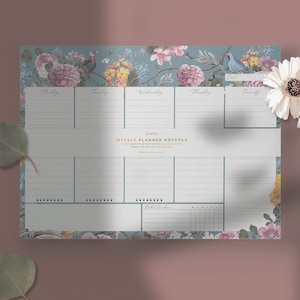Peachly Desktop Weekly Planner Notepad (US)- 52 Undated Tear-Off Pages | To Do List Motivation Goal Notepad Organizer