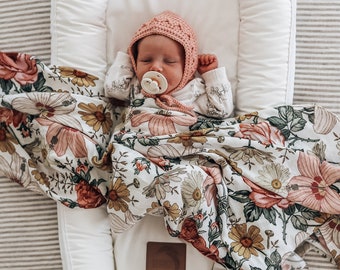 floral muslin swaddle
