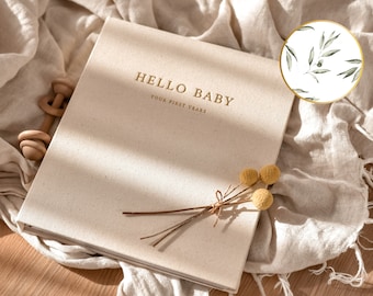Peachly Unisex Baby Memory Book (CA) - Photo Keepsake to Record Milestones & Firsts Gender Neutral