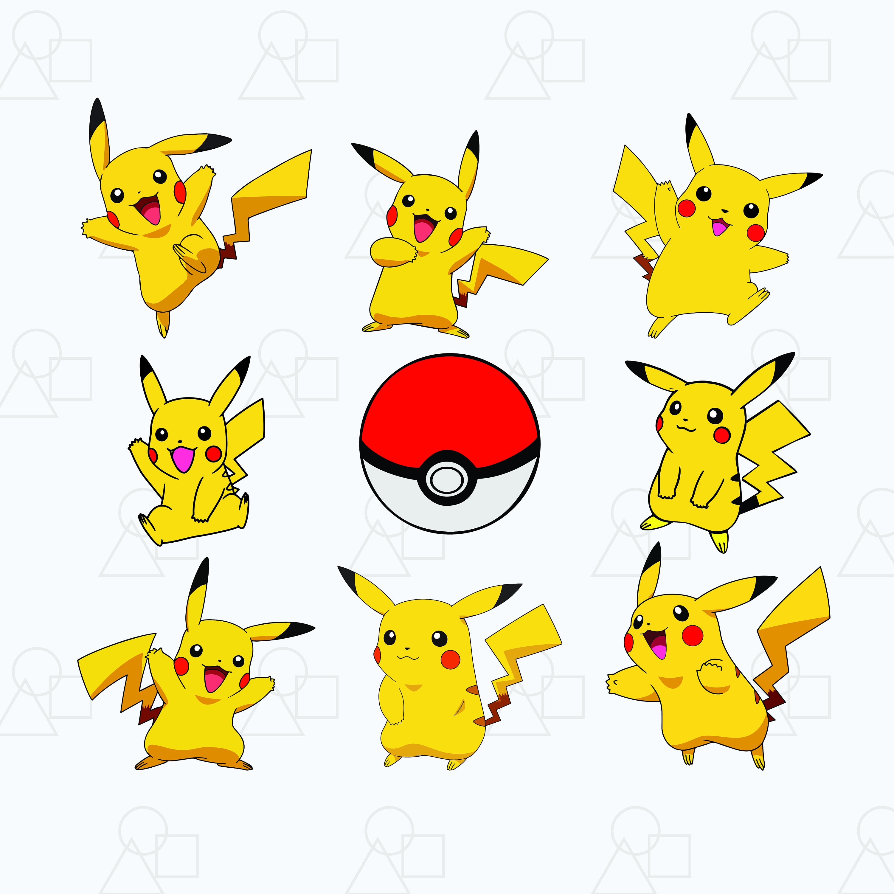 Download Pikachu svg Pikachu bundle digital clipart for Cricut | Etsy