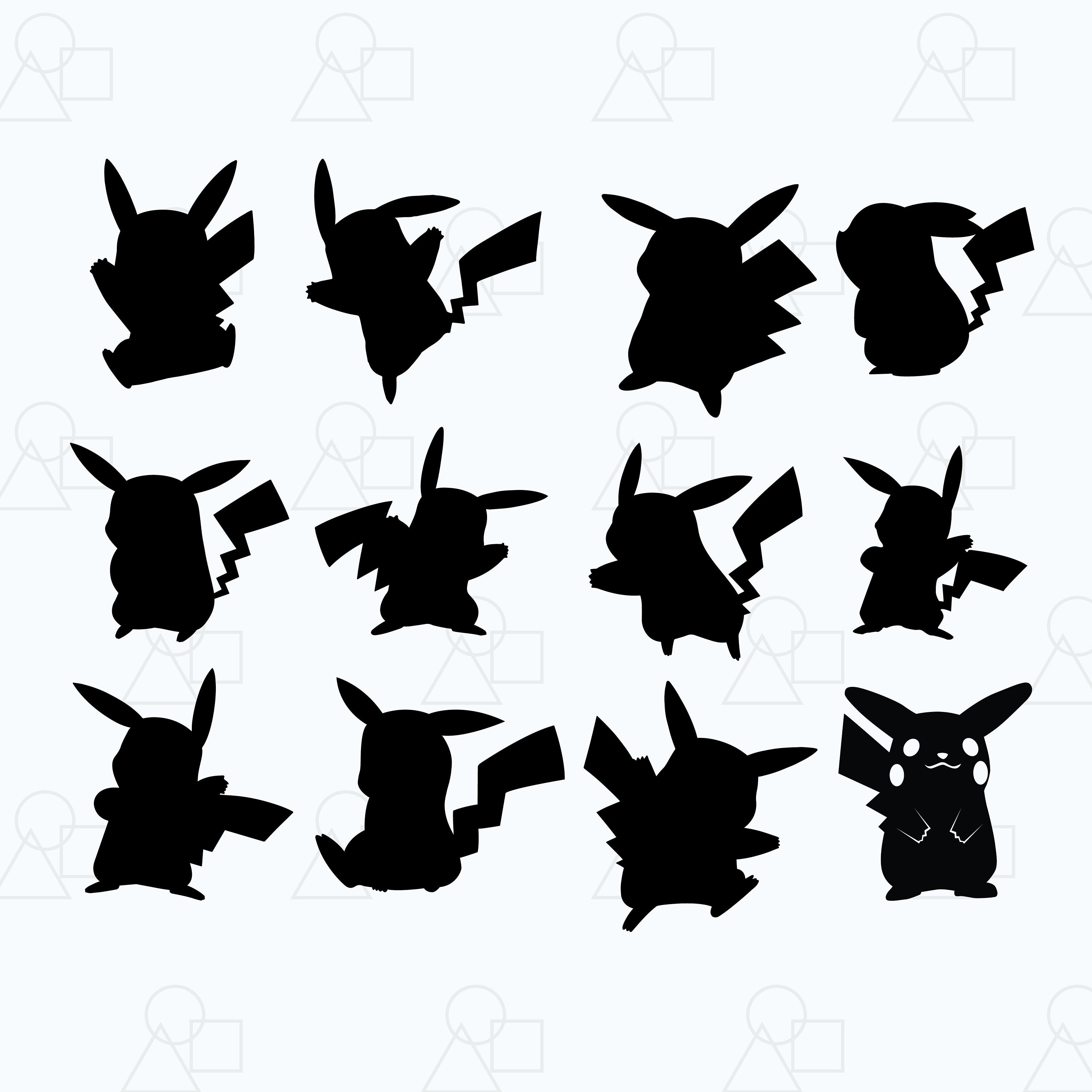 Download Pikachu svg Pikachu Silhouette digital clipart for Cricut | Etsy
