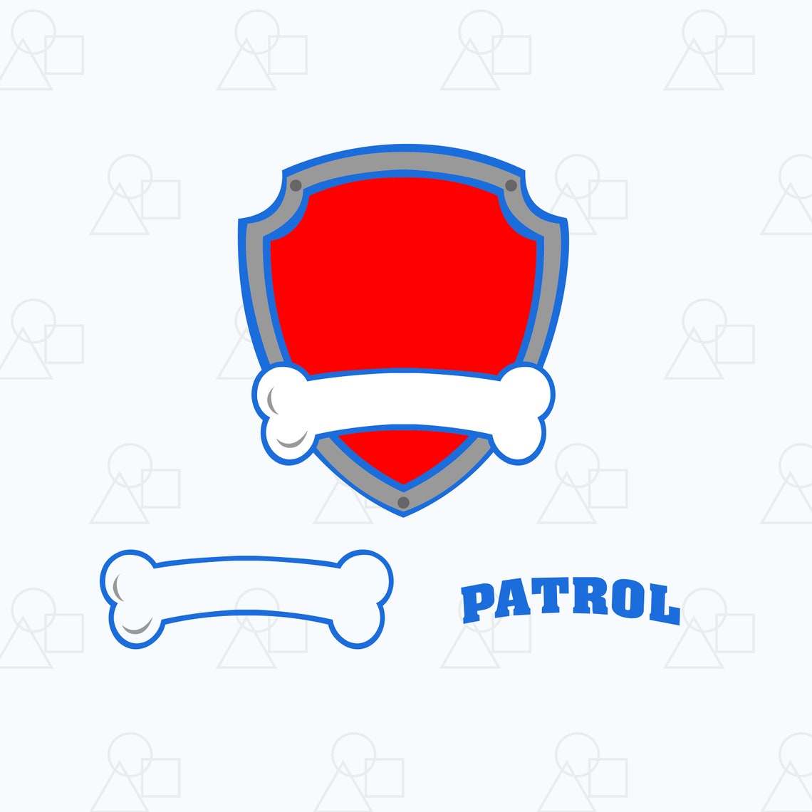 Paw Patrol Shield Patrol Shield digital clipart for Cricut Etsy