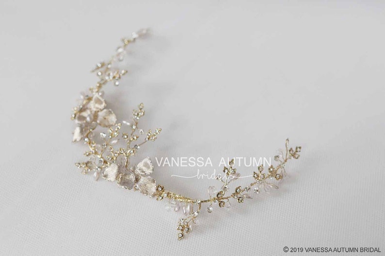 Gold Bridal Hair Vine Gold Wedding Hair Vine Bridal headpiece Gold Hair Vine Wedding Hair Piece Gold Wedding Headpiece