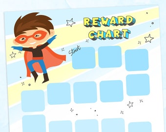 Super hero reward chart - Digital download - Printable reward chart - Super hero Sticker Chart - Printable Boys sticker chart -