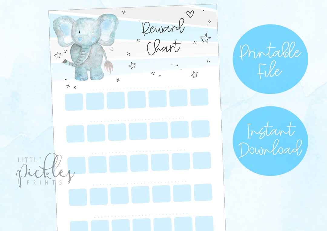 Childrens Reward Chart Digital Download Boys Chore Chart Boys Behaviour ...