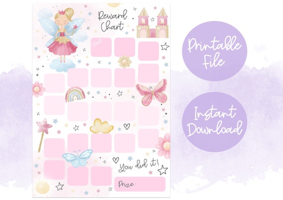 Fairy Reward Chart Digital Download Printable Reward Chart - Etsy Canada