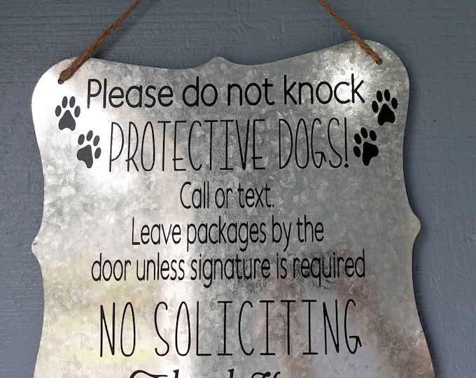 Dog Doorbell Signdo Not Ring Bell Metal Signbarking Dog - Etsy