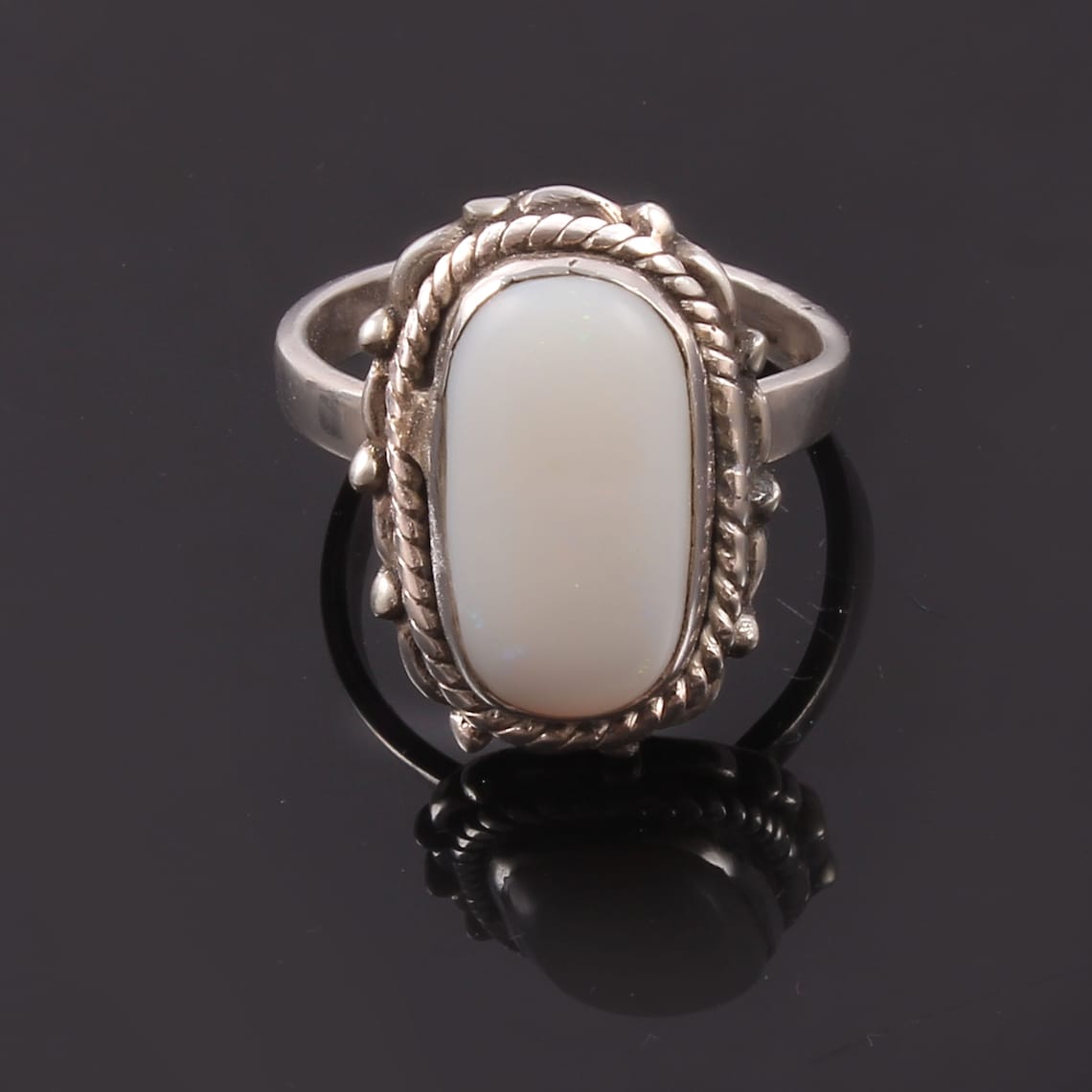 Natural White Coral Ring 925 Sterling Silver Ring Simple Etsy
