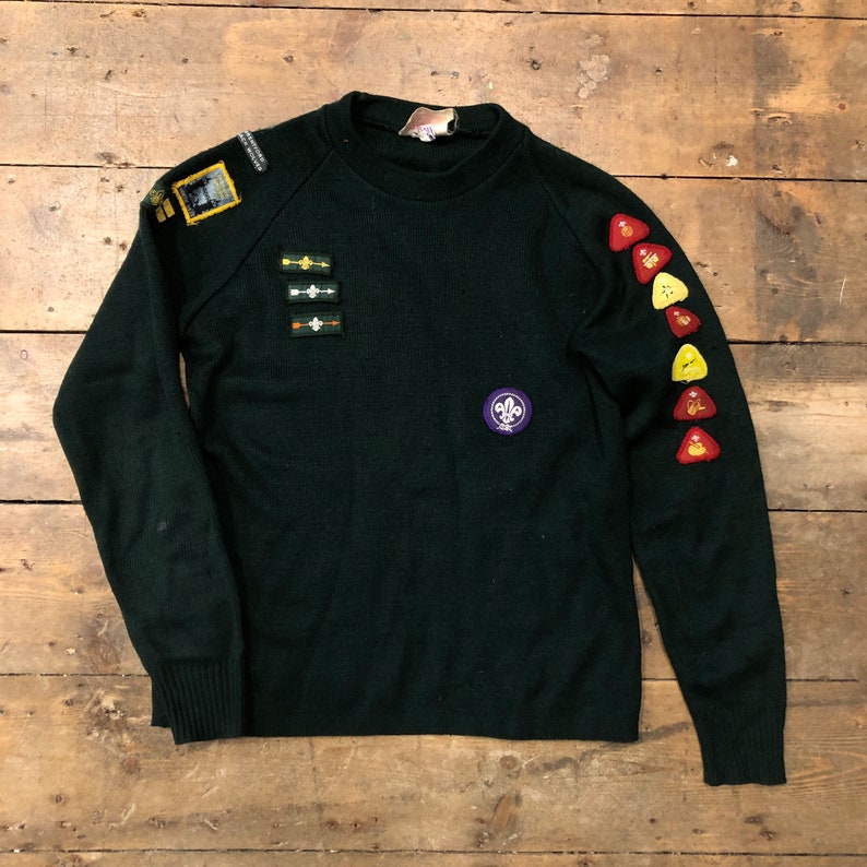 Vintage 1980s Green Scouts Badged Jumper | Etsy