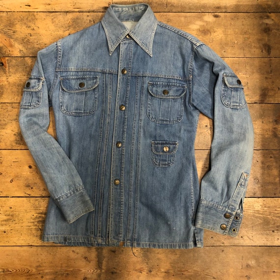 Vintage 1970s Blue Denim Pocket Jacket