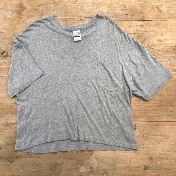 Vintage 1980s GAP grey pocket blank T-shirt | Etsy