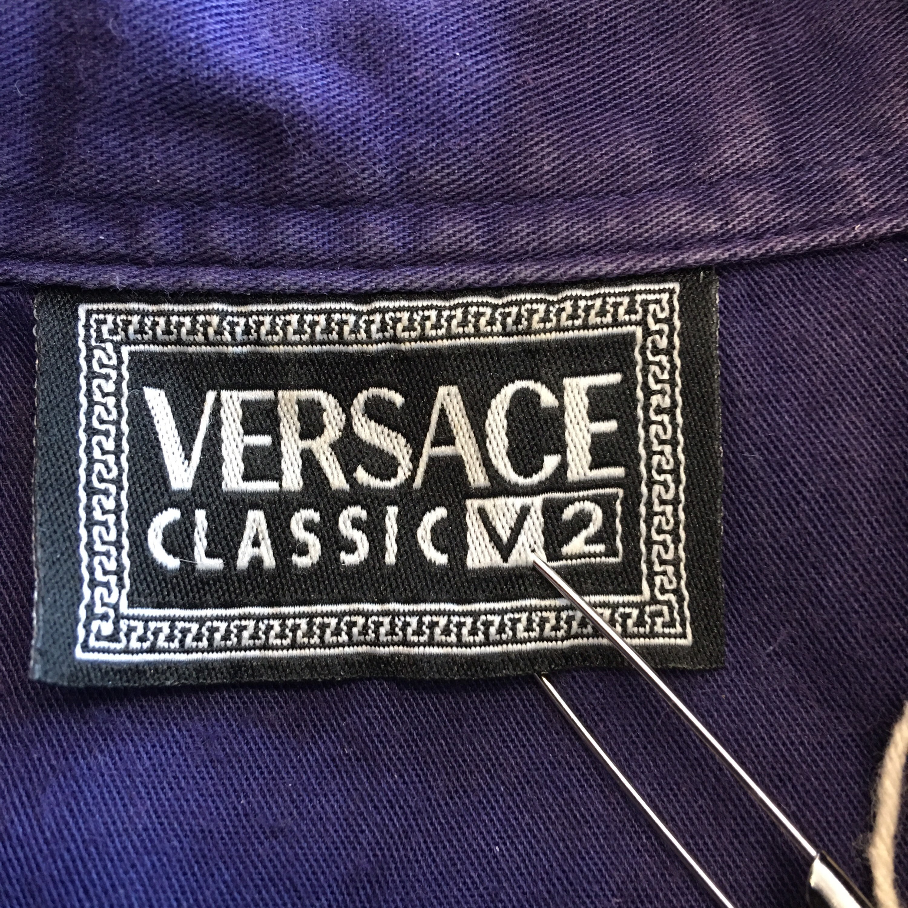 Vintage 1990s Versace Classic V2 Blue shirt Etsy