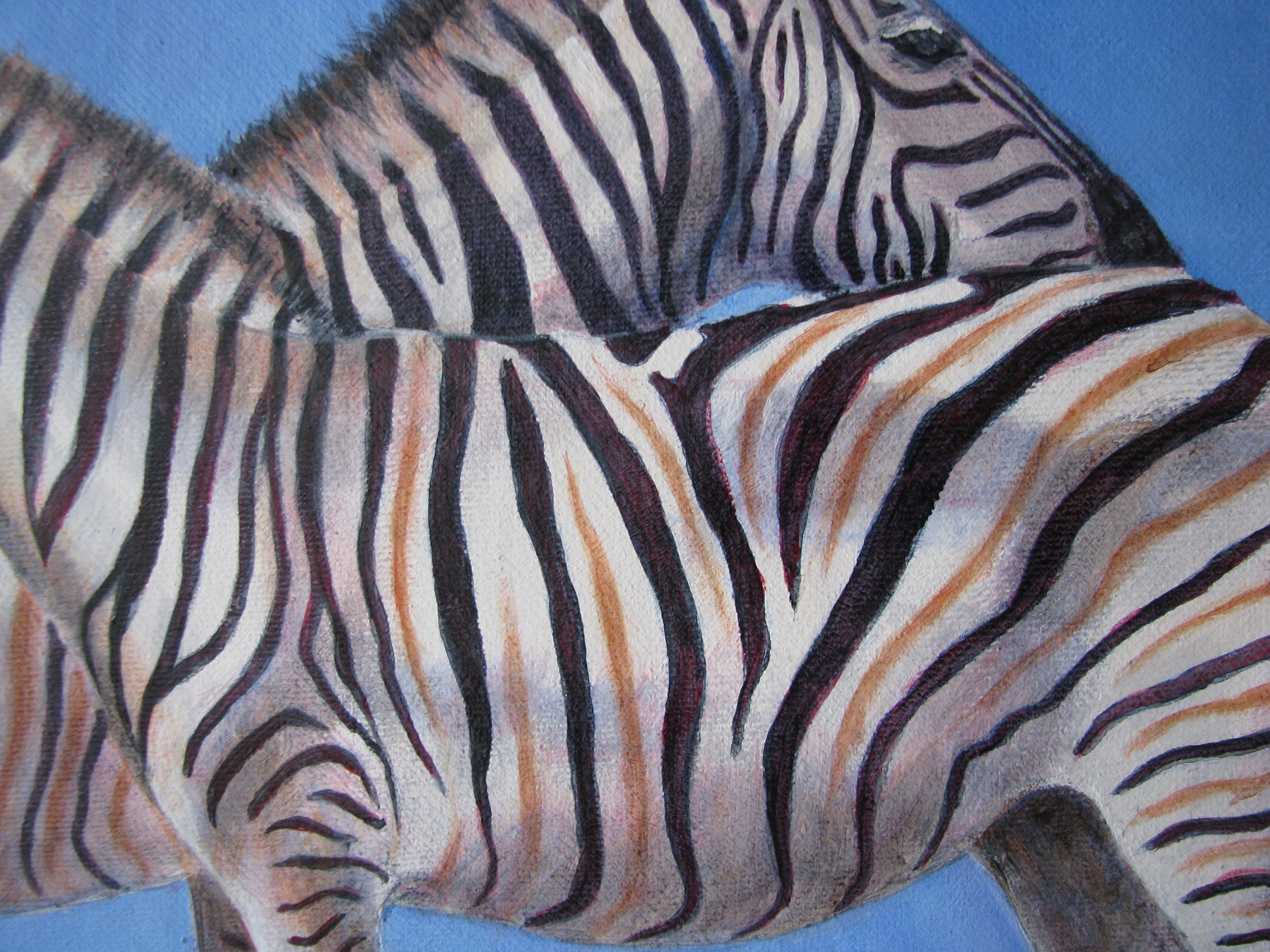 Painting of Zebra Crossing by South African Artist Nora Etsy