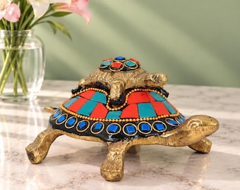 Brass Vastu Tortoise, Indian Handicraft Home Decor, Feng Shui