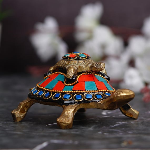 Brass Vastu Tortoise, Feng Shui Turtle Statue, Handmade Indian