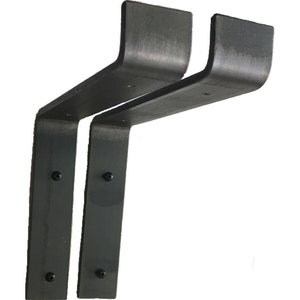 2x heavy duty scaffold board brackets. raw steel. rustic. industrial. includes fixings