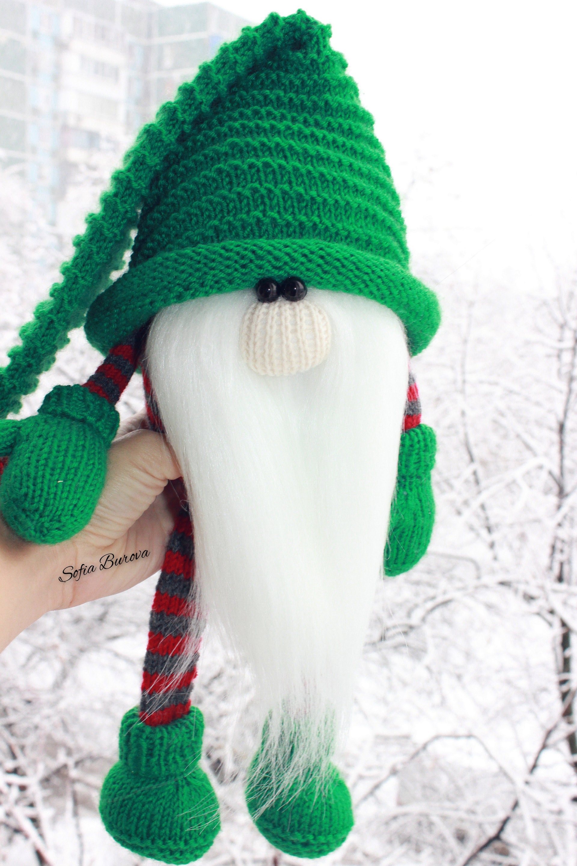 Knitted gnome pattern. Valentine's Day gnome pattern. knit Etsy