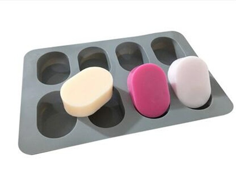 8cavity Oval Cake Mold Soap Molds Flexible Silicone Mould Etsy