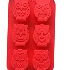 soap Mold  6 cavity owl  Flexible Silicone Mould For Handmade Soap Candle Candy Cake Polymer Clay Fimo Resin Crafts H0155