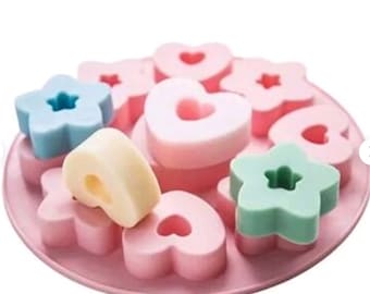 Star and heart Soap Mold  Cake Mold Flexible Silicone Mold  Handmade Soap Candle Candy Chocolate Cake Fimo Resin Craft Epoxy Jewelary Mold