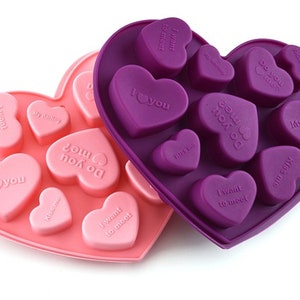 10-small and big love   Cake Mold Soap Mould Flexible Silicone Mold For Handmade Soap Candle Candy Chocolate  Resin Craft Ice Tray bakeware
