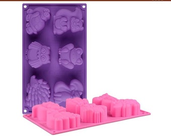 6-Animal owl  Ice Mold Flexible Silicone Mold For Handmade Ice Soap Cake Candle Chocolate Candy