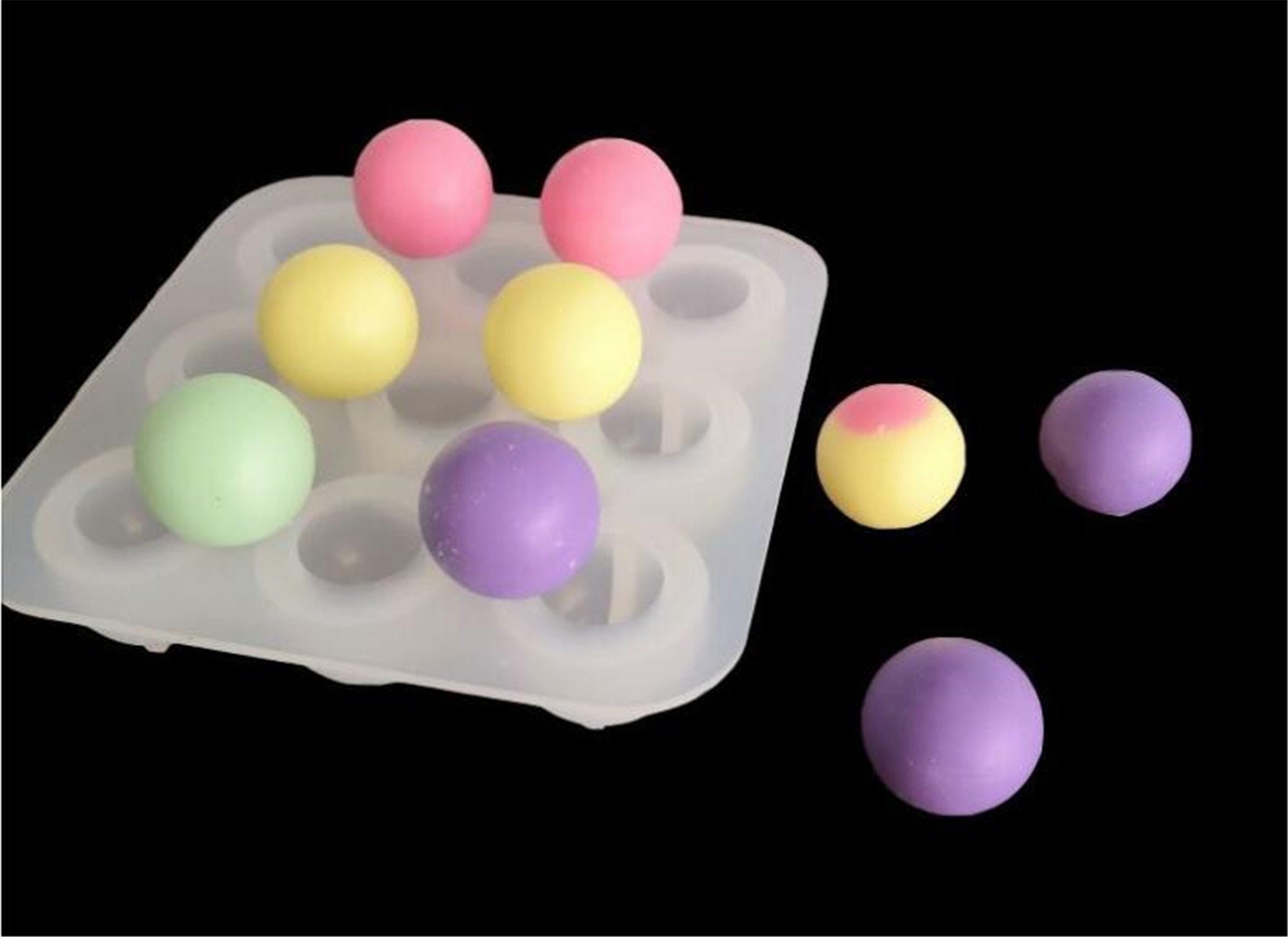 9holes 2.2cm Balls Soap Molds 3d Flexible Silicone Mould Etsy UK