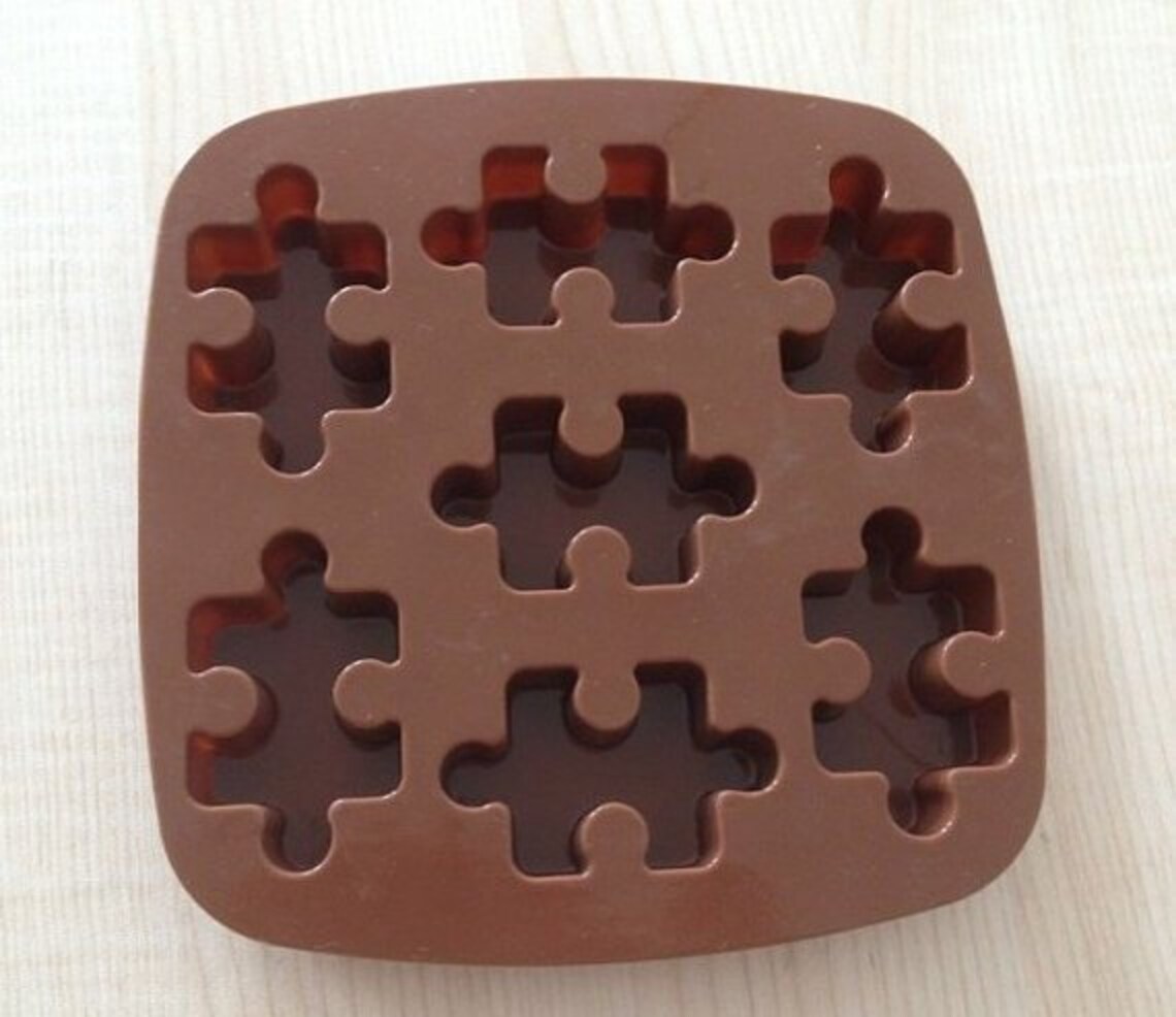 7puzzle Jigsaw Chocolate Mold Cake Mould Flexible Silicone Etsy