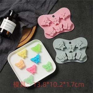 6 cavity small butterfly  ice  mold jewelry Flexible Silicone Mold polymer clay mold Cake Mold Chocolate Mould Resin Mold Biscuit Mold