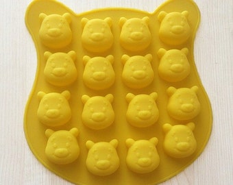 Winnie the Pooh Bear Chocolate Mold Cake Mold Soap molds 3d Flexible Silicone Mould Candy Soap molds polymer clay baking tools Resin Crafts