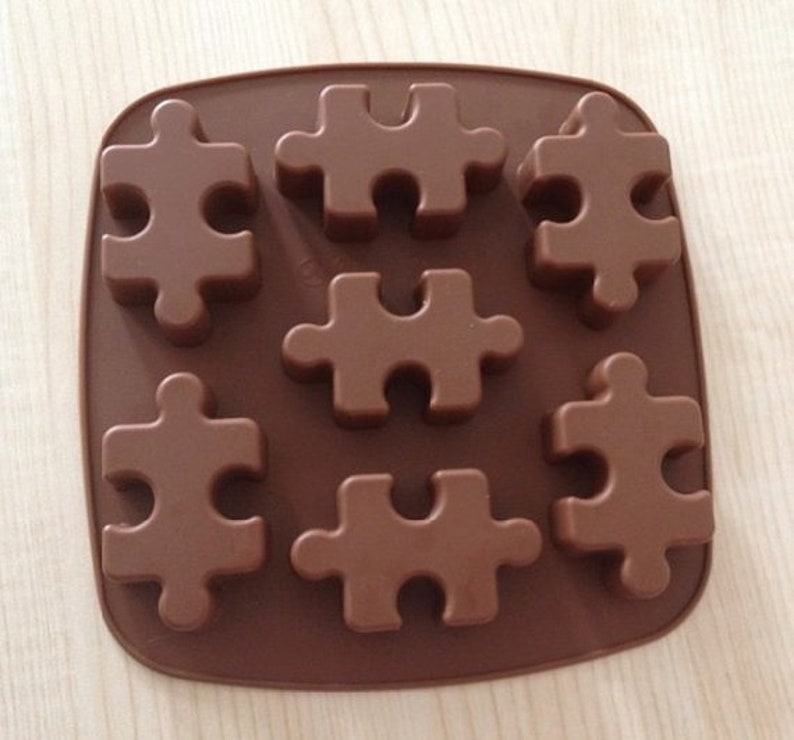 7puzzle Jigsaw Chocolate Mold Cake Mould Flexible Silicone Etsy