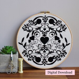 PDF instant digital download Kit | Botanical Pattern Hand Embroidery PDF Digital Download