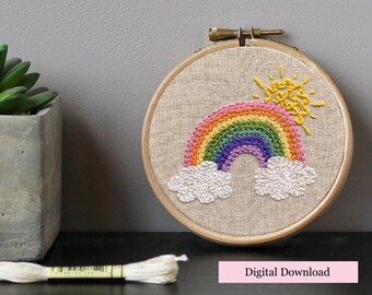 PDF instant digital download Kit | Beginner Rainbow Embroidery PDF | Beginners PDF Kit | Modern Hand Embroidery | Digital Tutorial | diy