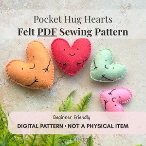 Felt Pocket Hug Gift, Thinking of You Token, Long Distance Hug, Pocket Heart Keepsake, Sympathy Gift for Friend, Send a Hug Letterbox Gift