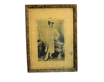 Vintage Old Rare Photograph Of King Of Dhaar Central India Udaji Rao Puar  - Indian Royal Family Black & White Decorative Photograph i57-82