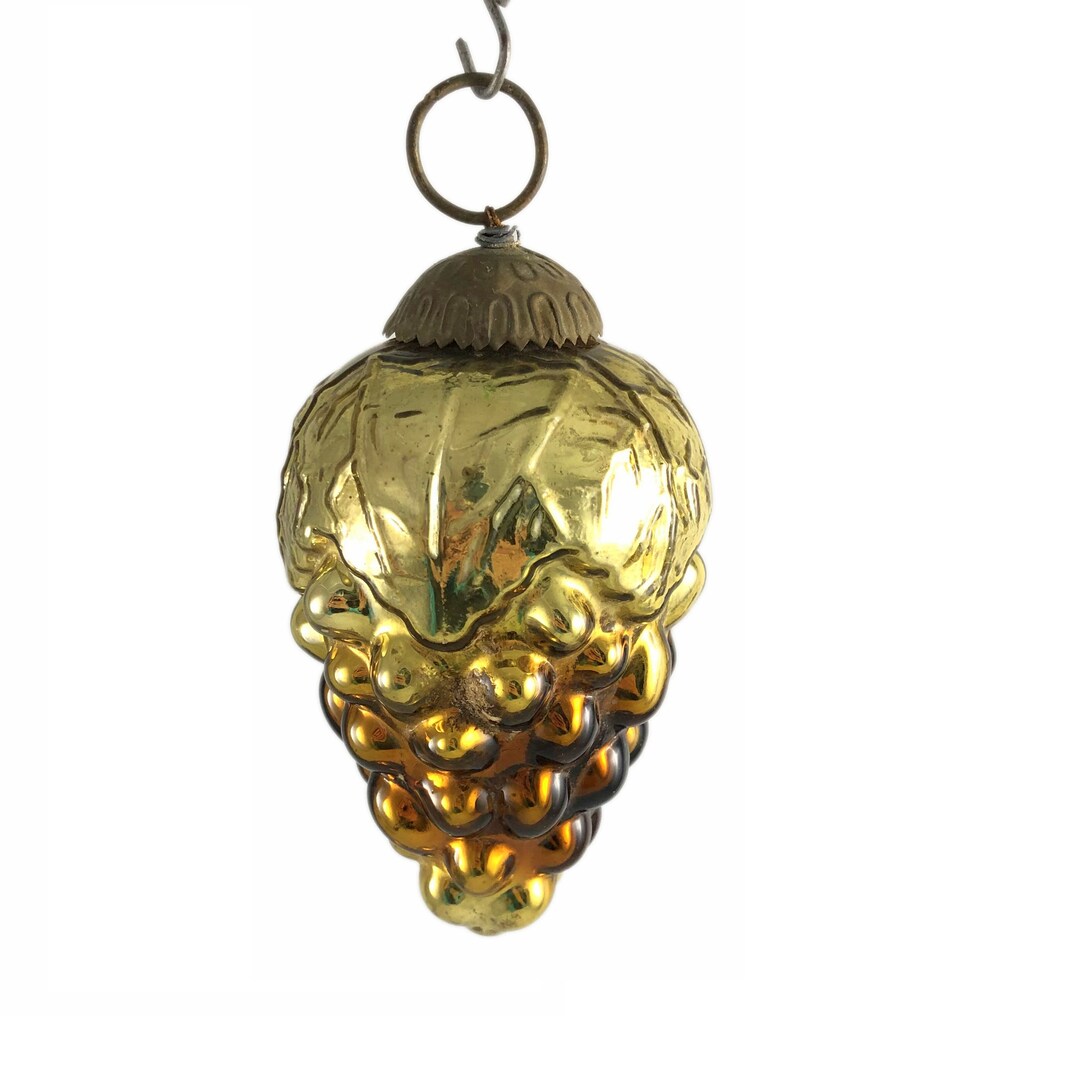 Unique Kugel Hanging Tree Glass Christmas Ornament Vintage Style Grape