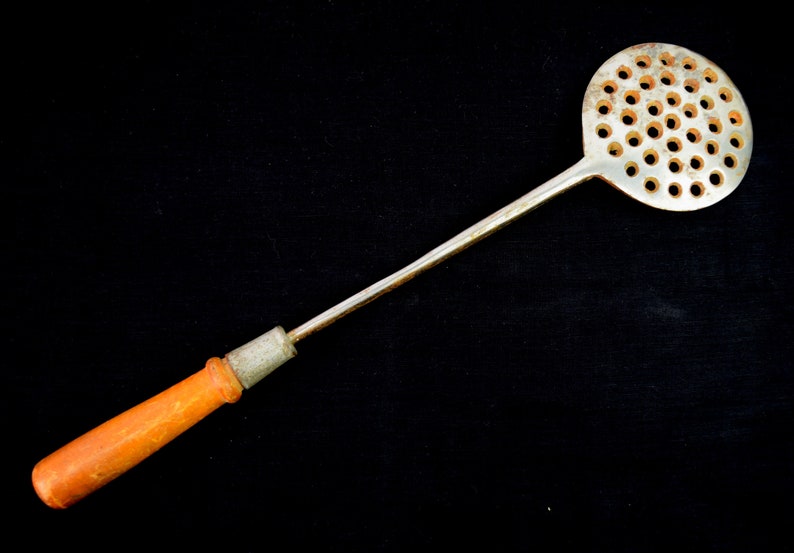 Indian Vintage Kitchen Skimmer Wooden Handle Fitted Kitchen Etsy