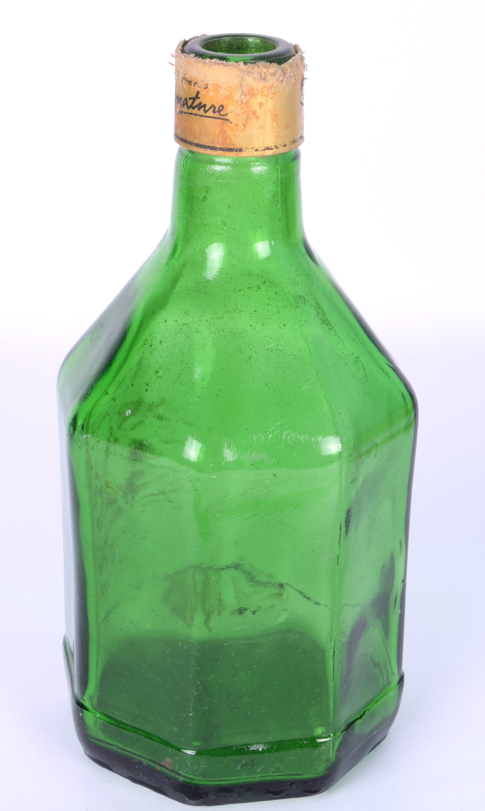 Vintage Green Glass Signature Whisky Empty Decor Bottle Etsy France