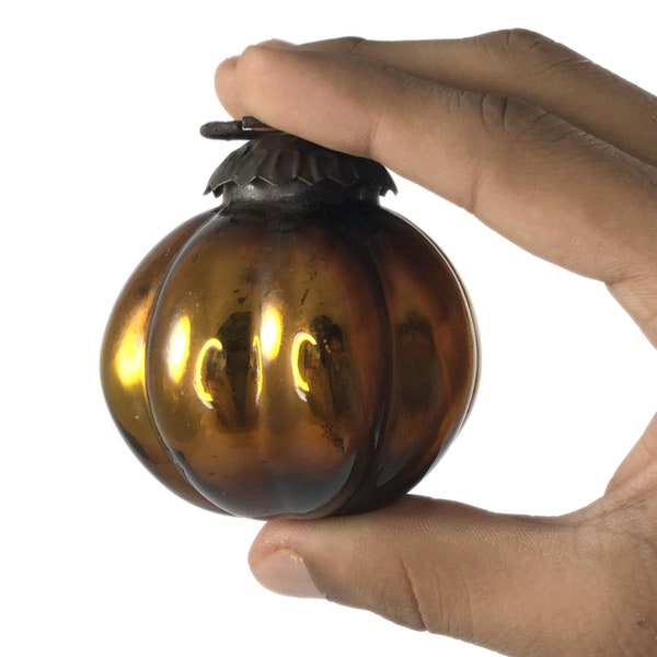 Mini Melon Shape Glass Xmas Kugel – Traditional Festival Decoration Ball – Collectible Glass Christmas Kugel – Tree Hanging Ornament i23-272