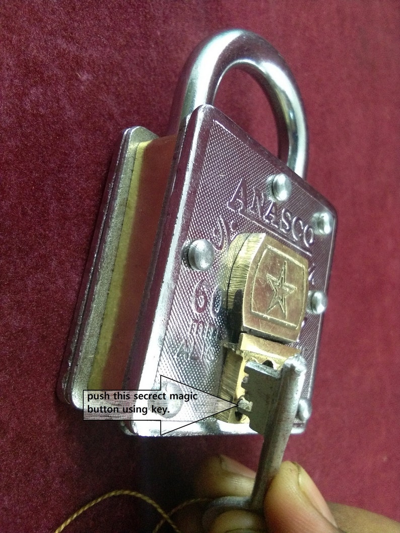 Indian Tricky Strong Durable Padlock Magic Secret Lock With Hidden key hole Heavy Iron Padlock Security Padlock 3 Keys Padlock i42-72 image 5