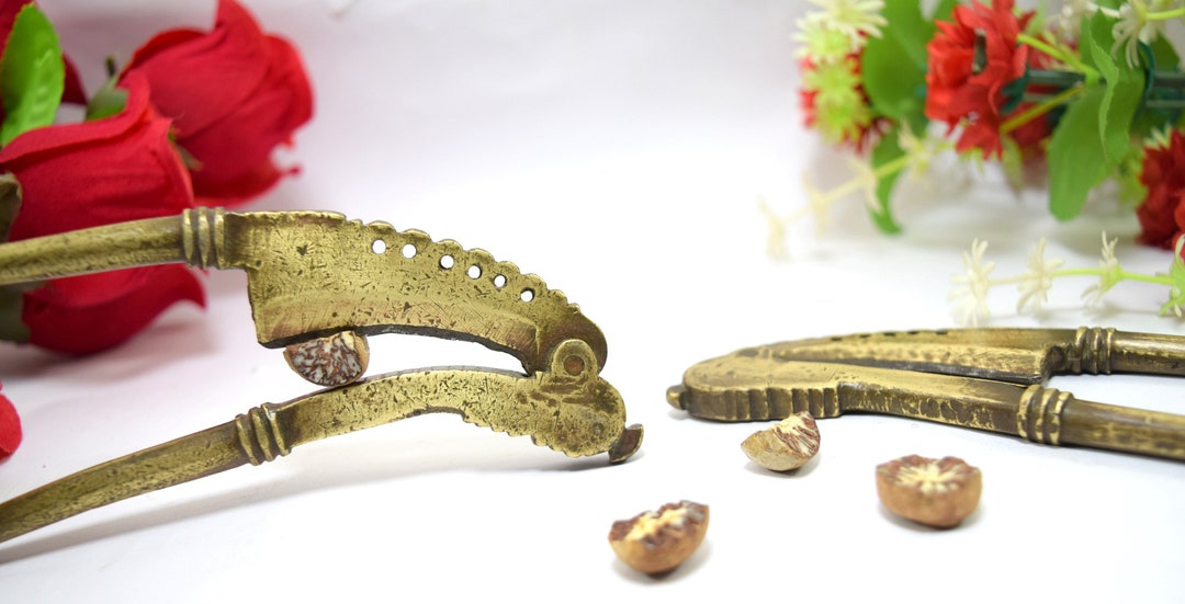 Old Indian Collectible Three Brass Betel Nut Crackers Home Etsy