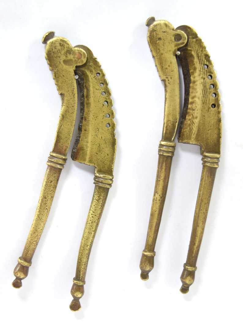 Old Indian Collectible Three Brass Betel Nut Crackers Home Etsy