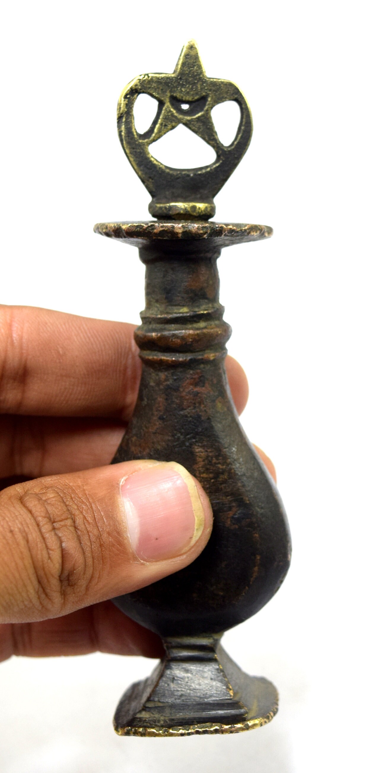 Islamic Design Vintage Brass Kohl Pot Indian Mascara Box Collyrium Box Brass Surma Eyeliner